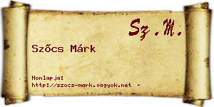 Szőcs Márk névjegykártya